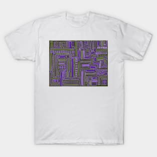 Wacky Maze - Purple, Lavender, Mossy Green, and Forest Green T-Shirt